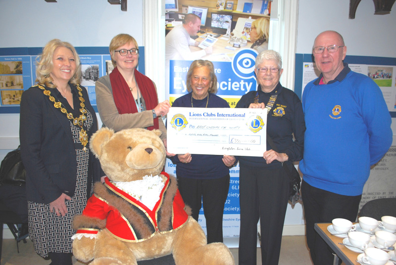 Donation from the Congleton Lions with the Mayor of Congleton